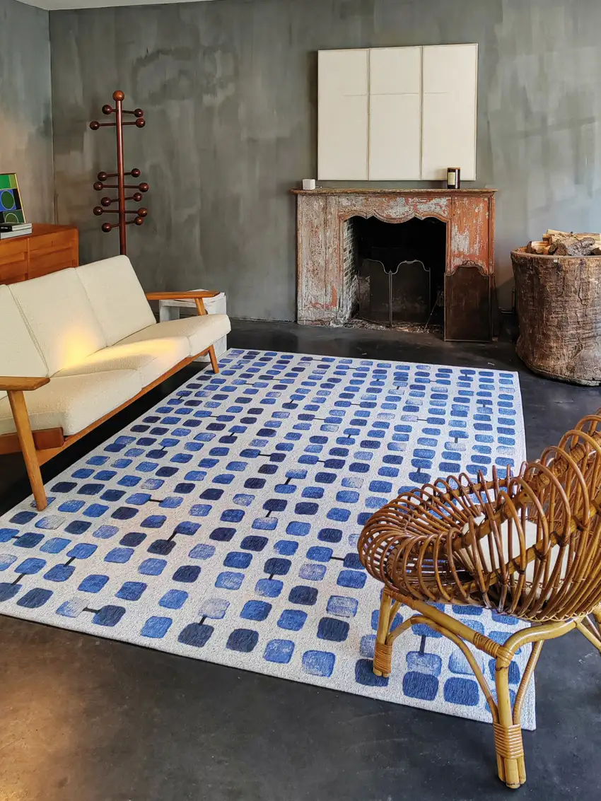 Blue Geometric Non Skid Area Rug Photo 8