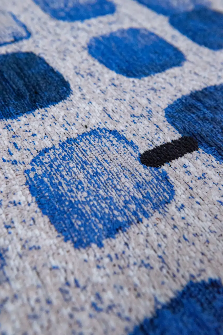 Blue Geometric Non Skid Area Rug Photo 5