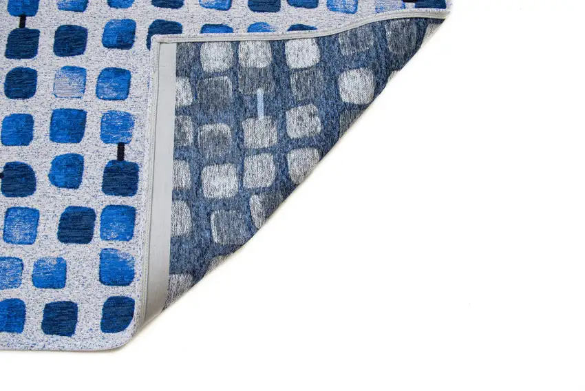 Blue Geometric Non Skid Area Rug Photo 4