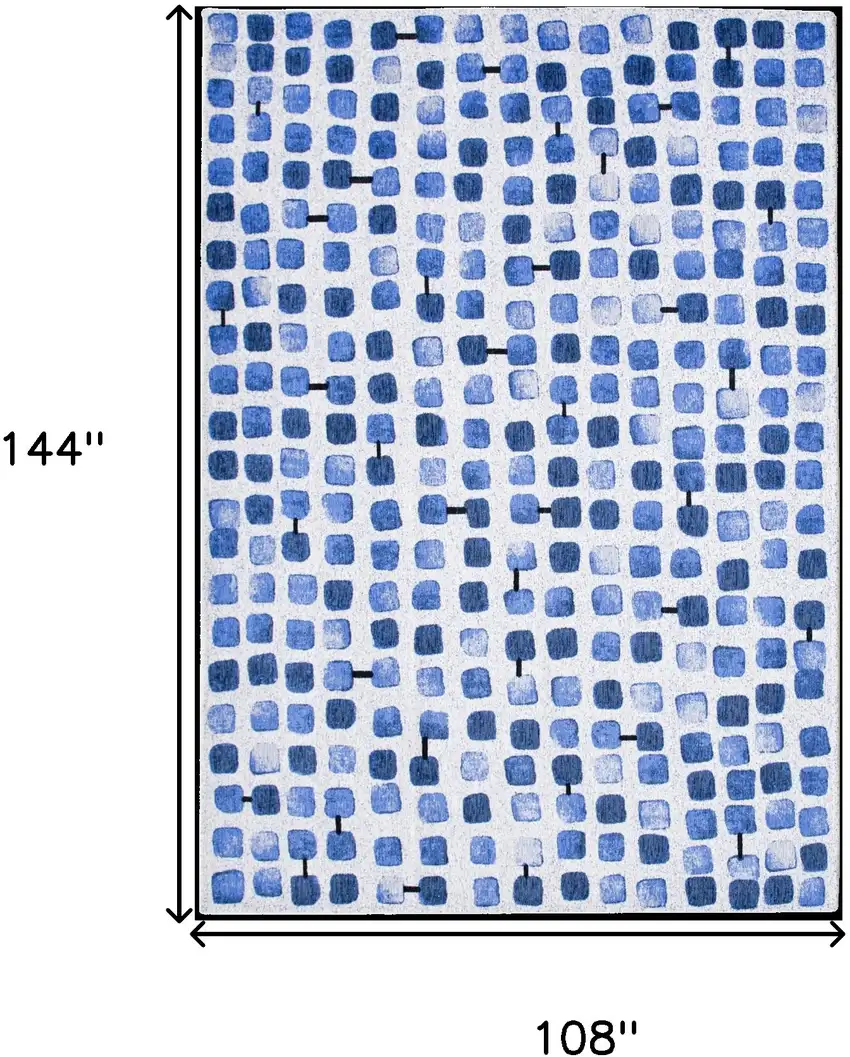 Blue Geometric Non Skid Area Rug Photo 3