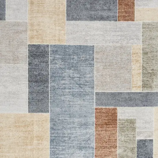 Blue Geometric Power Loom Area Rug Photo 9