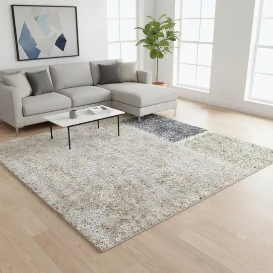 Blue Geometric Power Loom Area Rug Photo 1