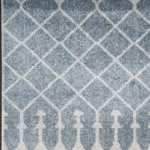 Photo of Blue Geometric Power Loom Area Rug