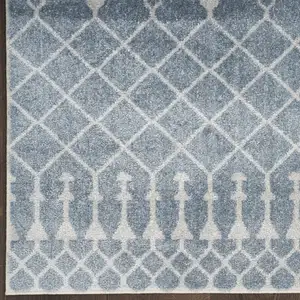 Photo of Blue Geometric Power Loom Area Rug