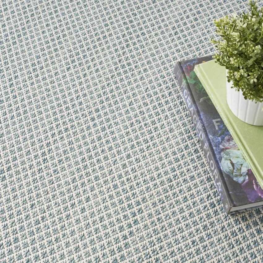 Blue Geometric Power Loom Area Rug Photo 6