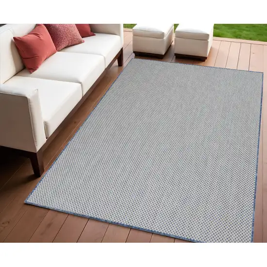 Blue Geometric Power Loom Area Rug Photo 1