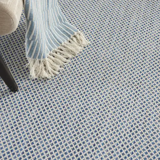 Blue Geometric Power Loom Area Rug Photo 5