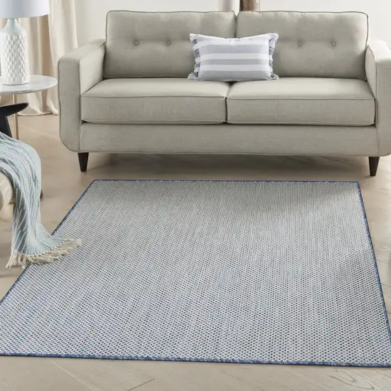 Blue Geometric Power Loom Area Rug Photo 5
