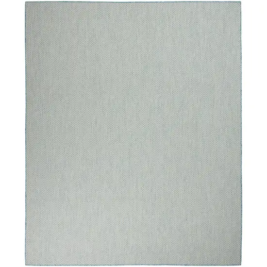 Aqua And Ivory Indoor Outdoor Area Rug Photo 1