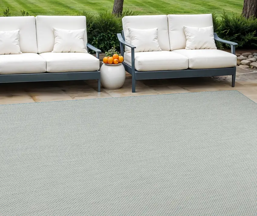 Blue Geometric Power Loom Area Rug Photo 1