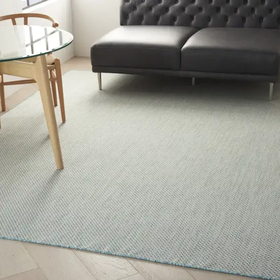 Aqua And Ivory Indoor Outdoor Area Rug Photo 7