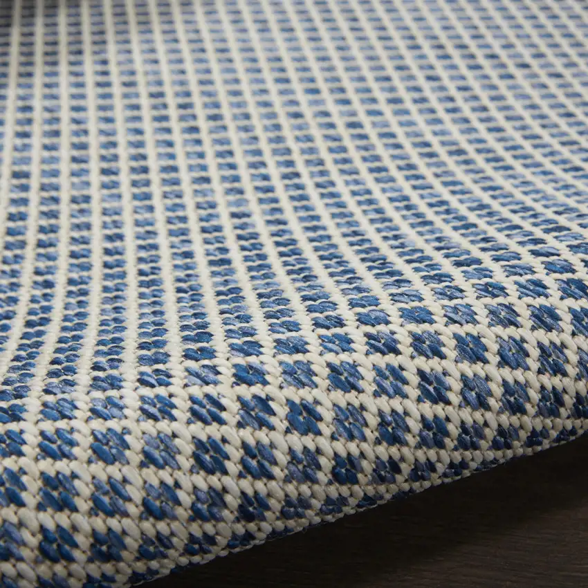 Blue And Ivory Indoor Outdoor Area Rug Photo 9