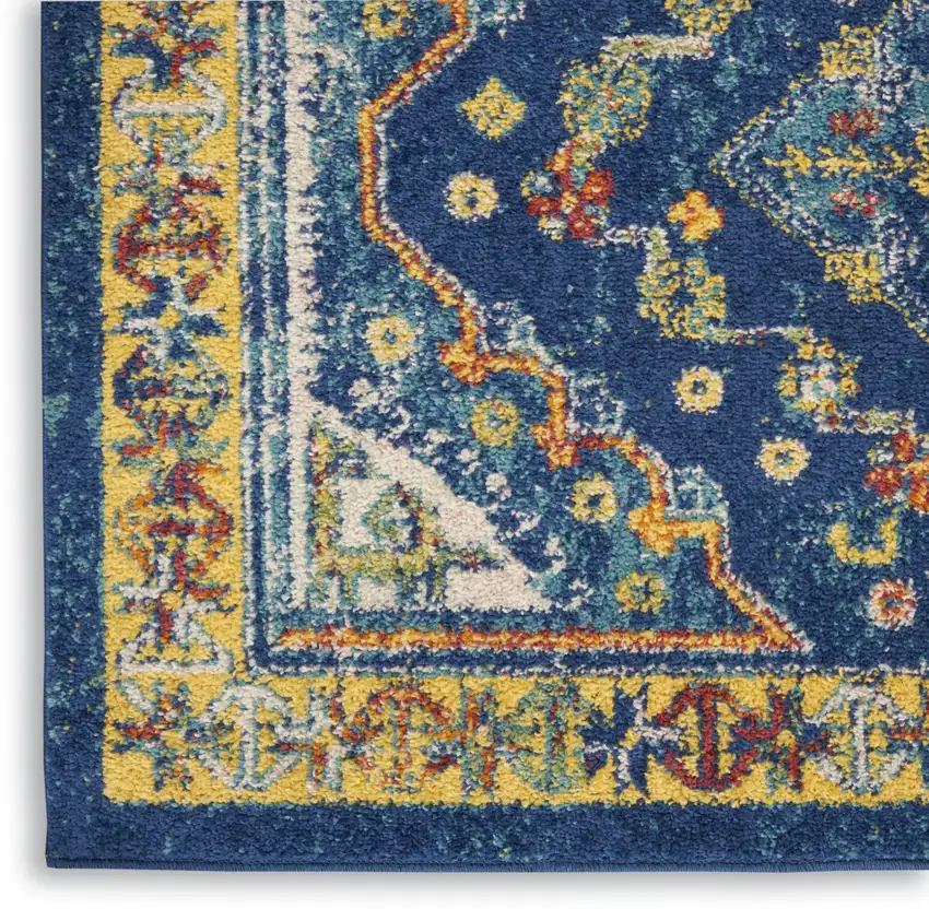 Blue And Yellow Oriental Area Rug Photo 7
