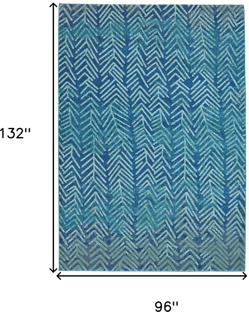 Blue Geometric Power Loom Area Rug Photo 3