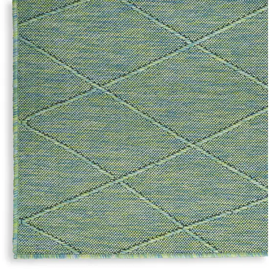 Blue Geometric Power Loom Non Skid Area Rug Photo 7