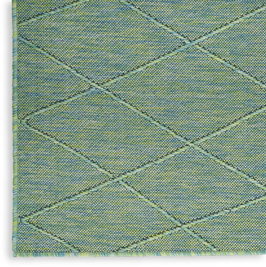 Blue Geometric Power Loom Non Skid Area Rug Photo 7