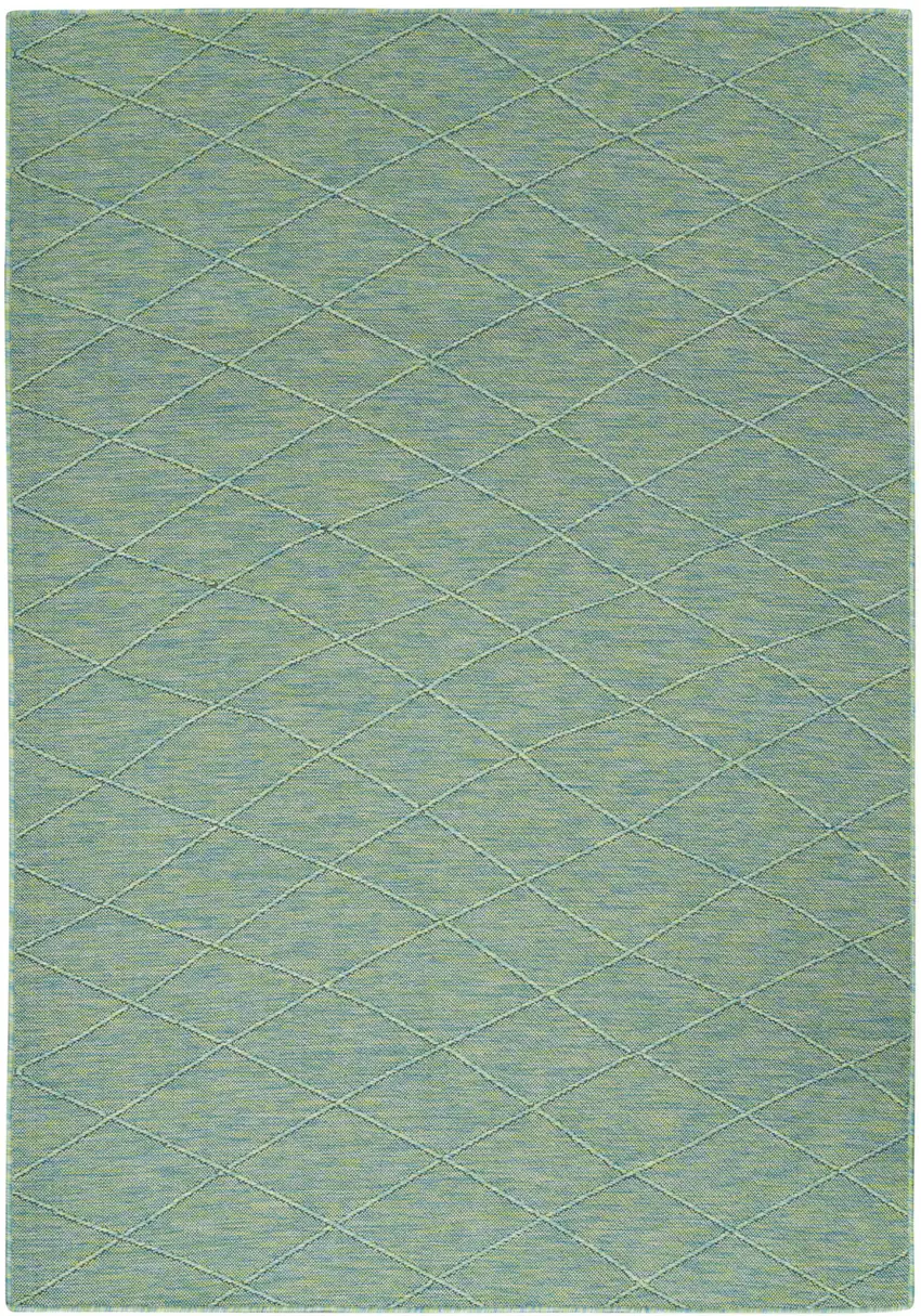Blue Geometric Power Loom Non Skid Area Rug Photo 6