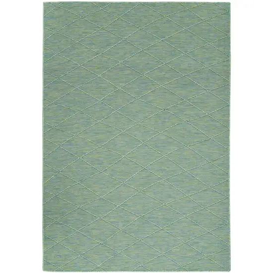 Blue Geometric Power Loom Non Skid Area Rug Photo 1