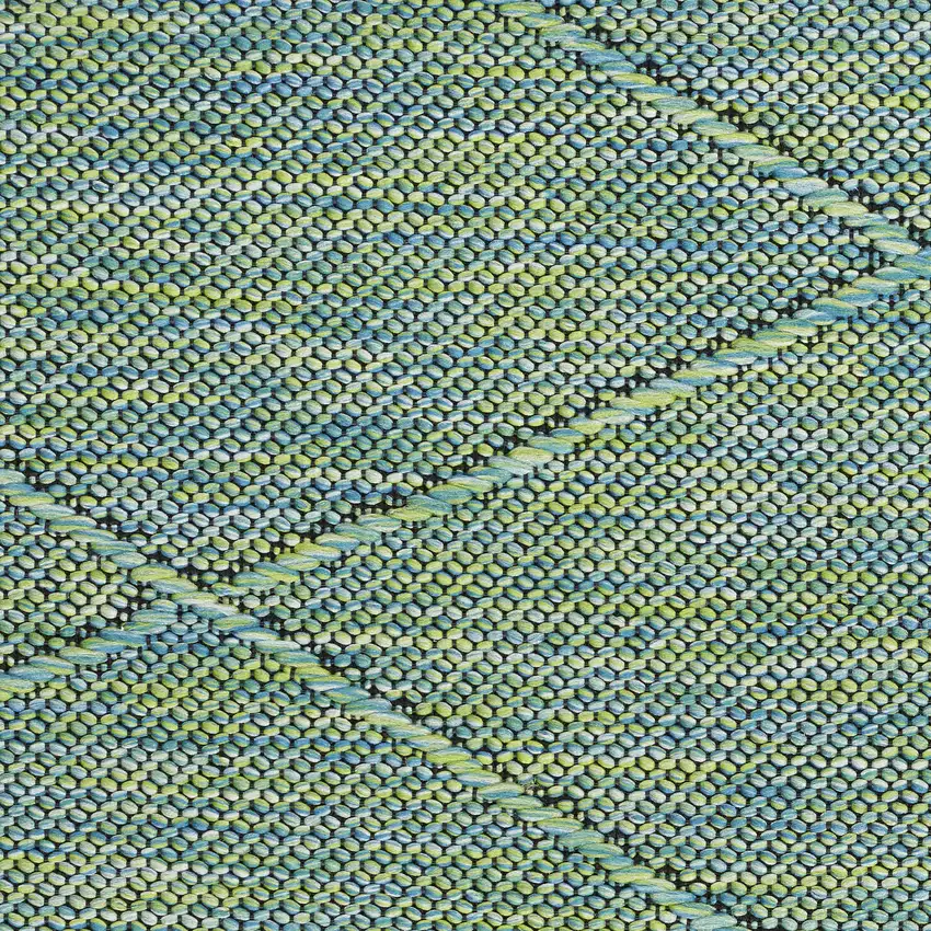 Blue Geometric Power Loom Non Skid Area Rug Photo 5