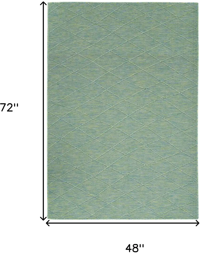 Blue Geometric Power Loom Non Skid Area Rug Photo 9