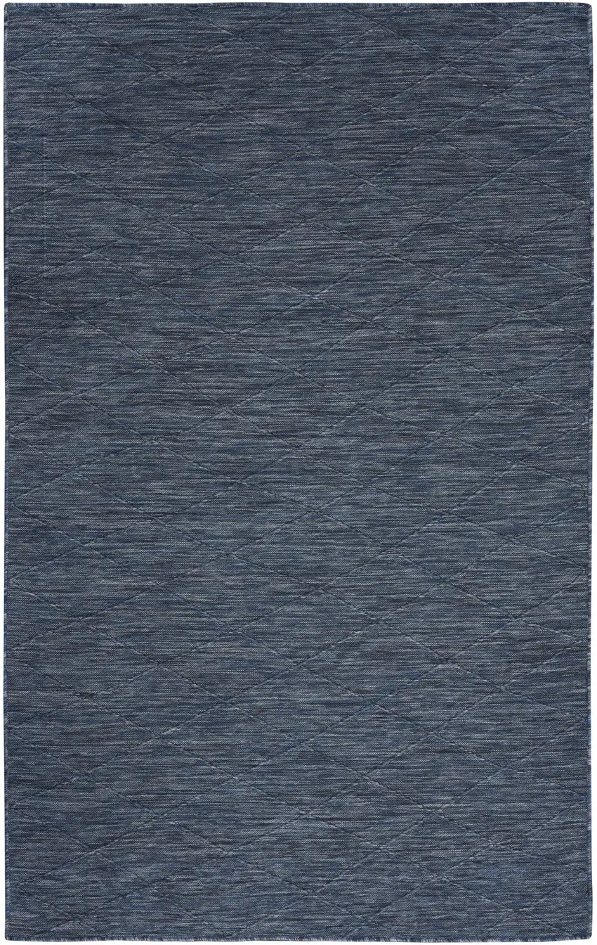 Blue Geometric Power Loom Non Skid Area Rug Photo 1