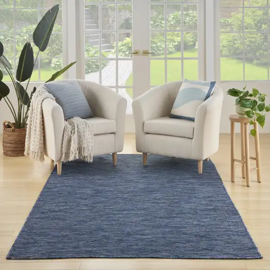 Blue Geometric Power Loom Non Skid Area Rug Photo 5