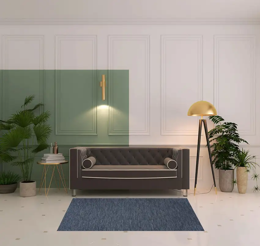 Blue Geometric Power Loom Non Skid Area Rug Photo 2