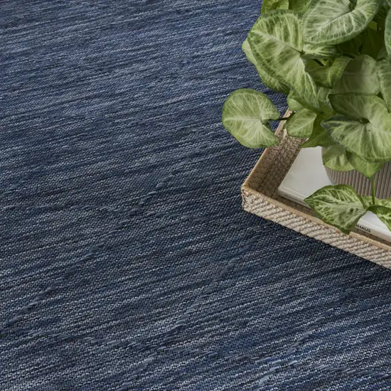 Blue Geometric Power Loom Non Skid Area Rug Photo 8