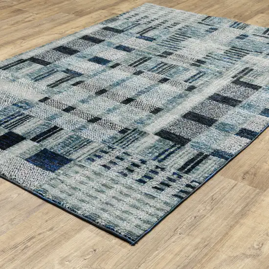 Blue Geometric Power Loom Area Rug Photo 7