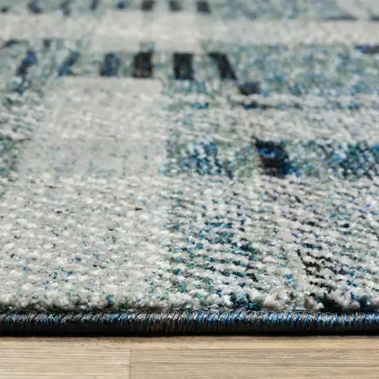 Blue Geometric Power Loom Area Rug Photo 6
