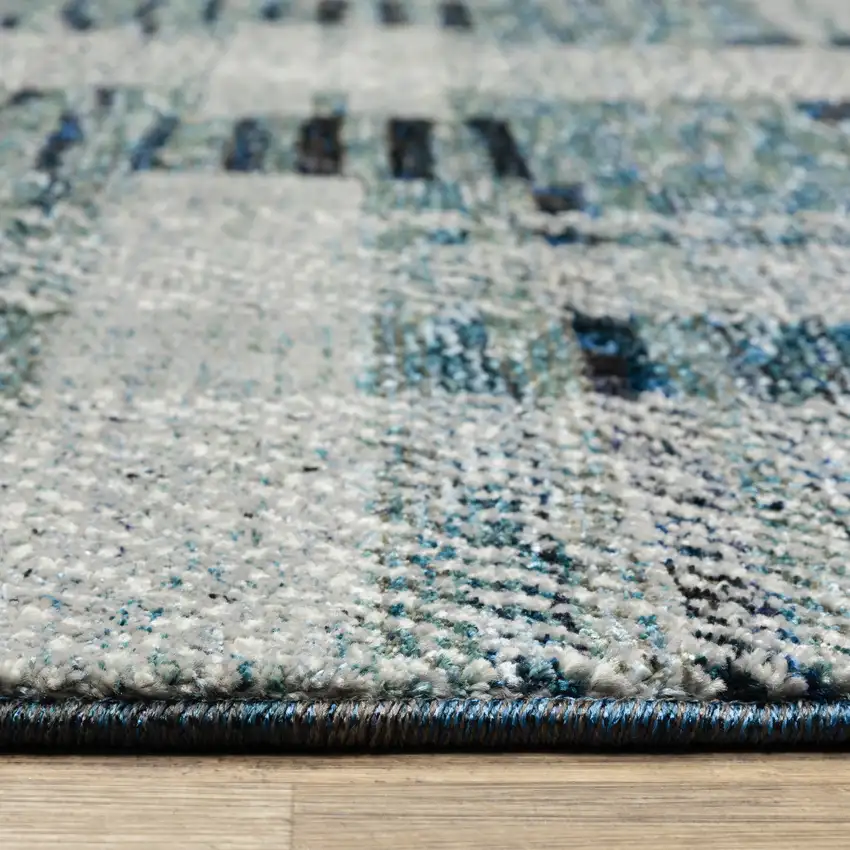 Blue Geometric Power Loom Area Rug Photo 6