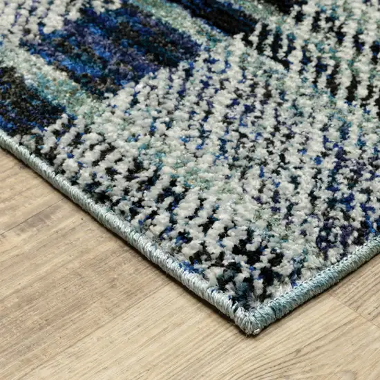 Blue Geometric Power Loom Area Rug Photo 5