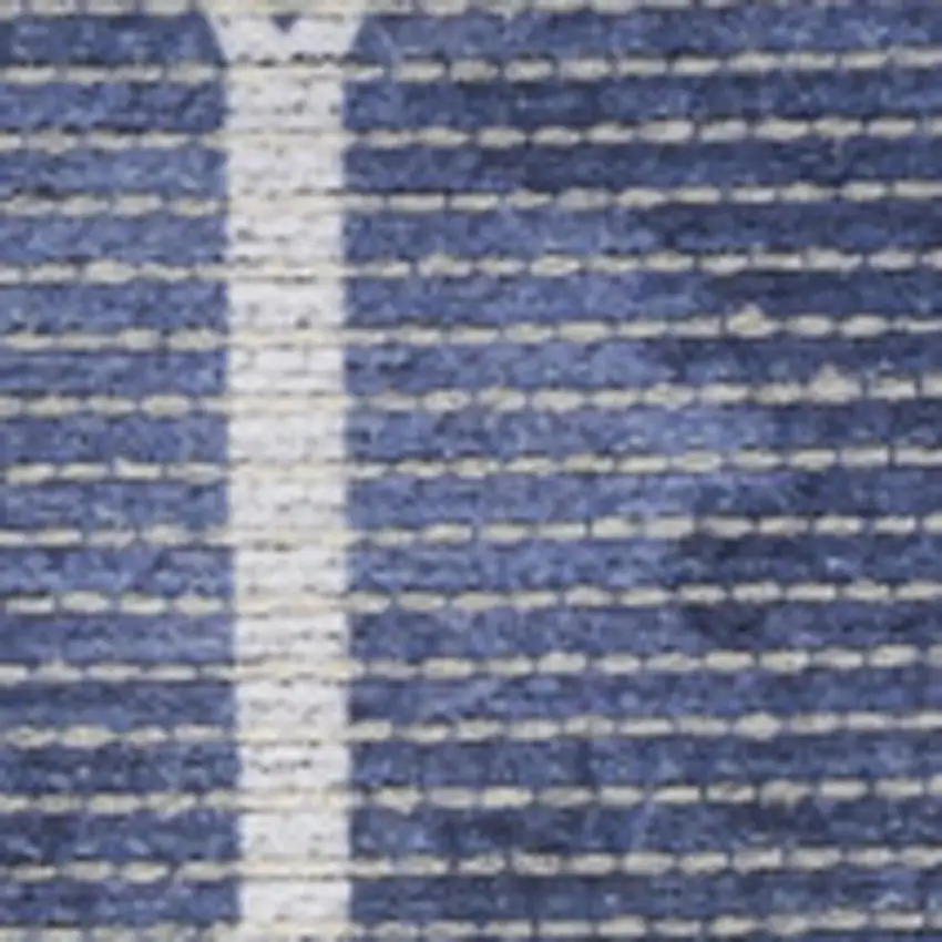 10' Blue Geometric Washable Runner Rug Photo 1