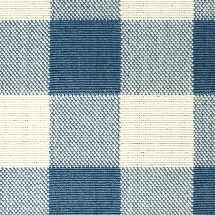 Blue Geometric Stain Resistant Indoor Outdoor Area Rug Photo 3
