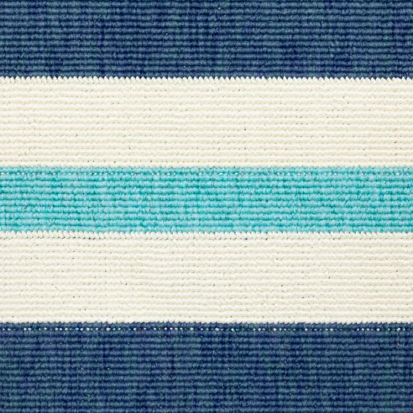 Blue Geometric Stain Resistant Indoor Outdoor Area Rug Photo 4