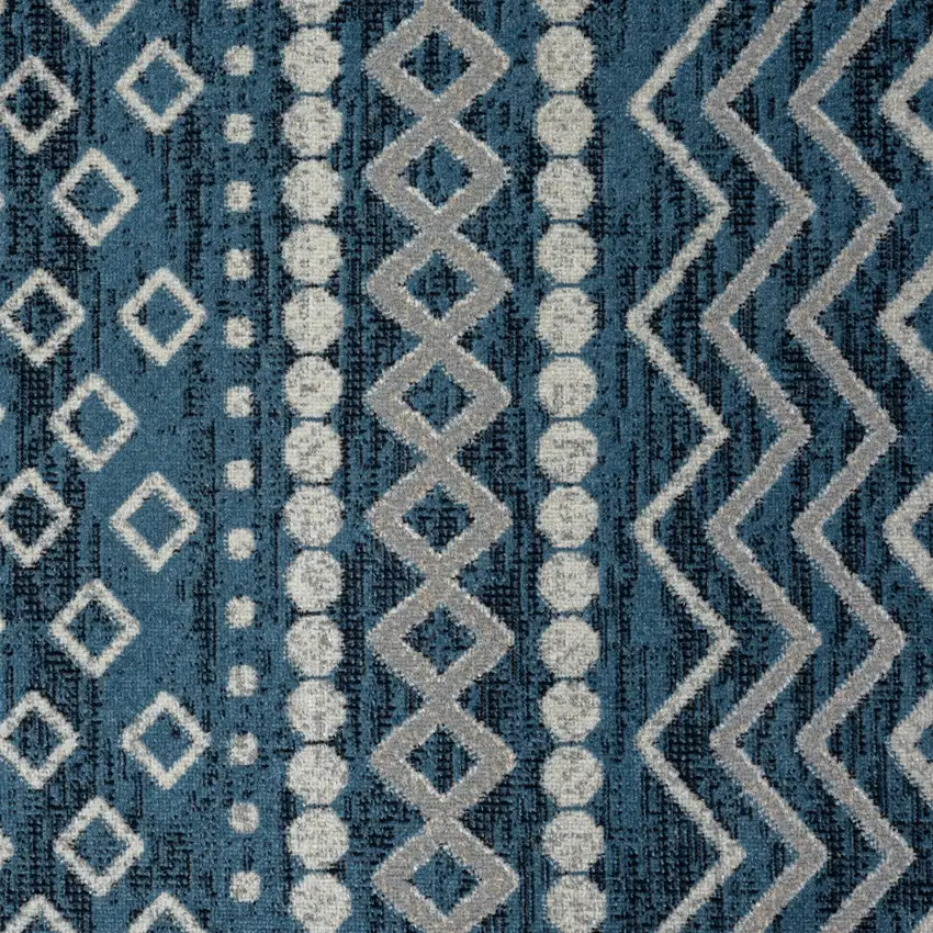 Blue Geometric Washable Area Rug Photo 9