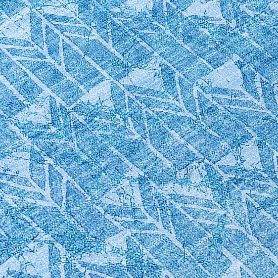 Blue Geometric Washable Non Skid Indoor Outdoor Area Rug Photo 9