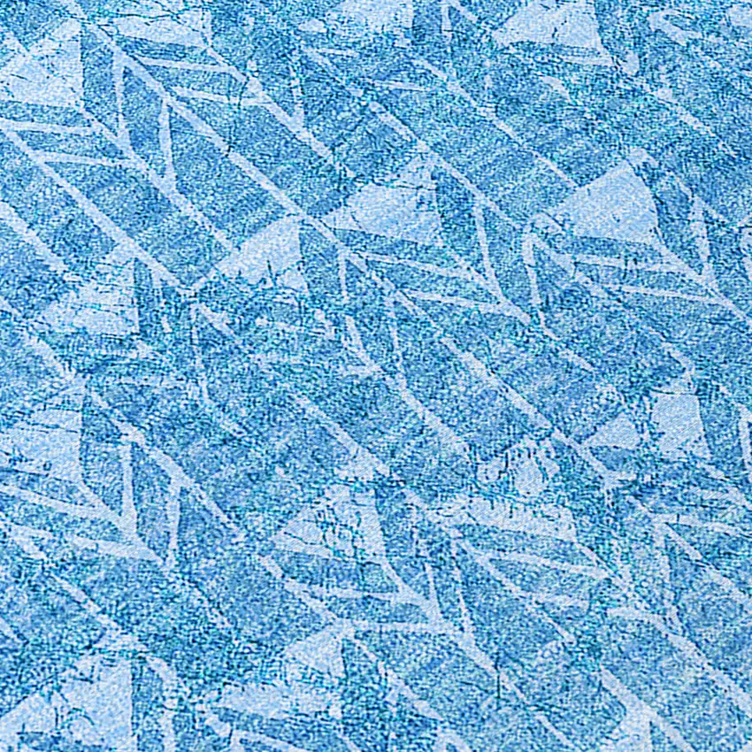 Blue Geometric Washable Non Skid Indoor Outdoor Area Rug Photo 9