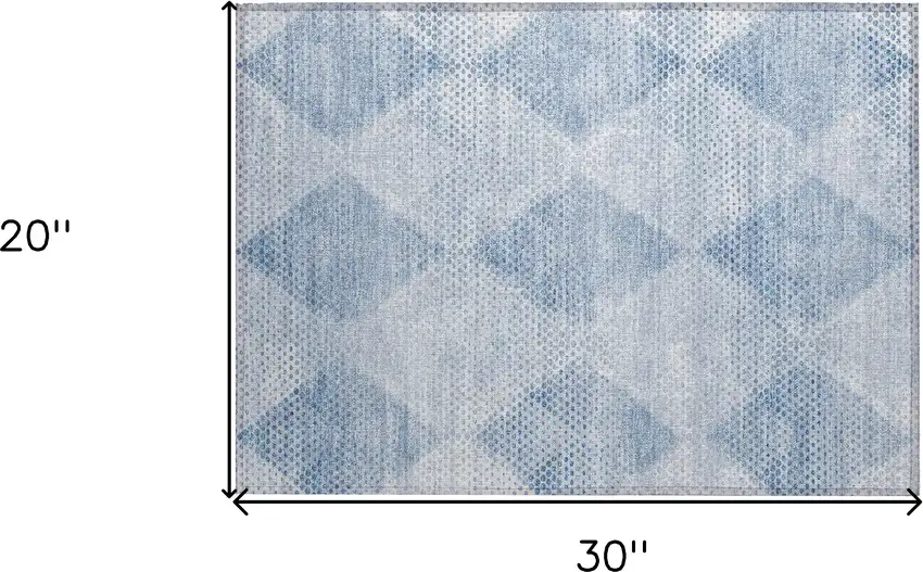 Blue Geometric Washable Non Skid Indoor Outdoor Area Rug Photo 9