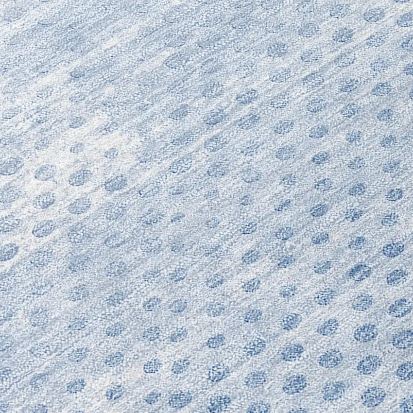 Blue Geometric Washable Non Skid Indoor Outdoor Area Rug Photo 8