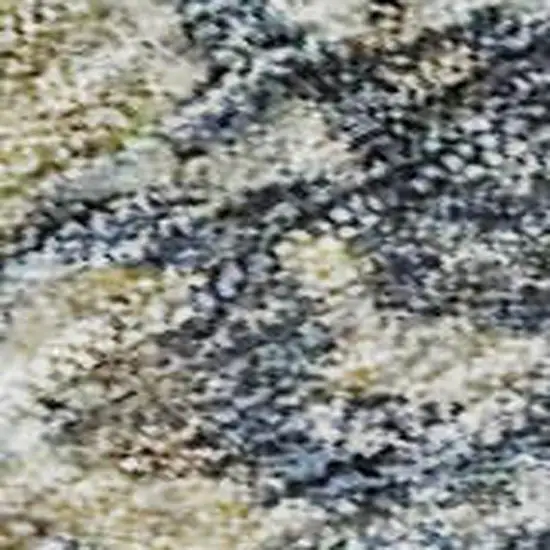 Blue Gold And Beige Abstract Washable Area Rug With UV Protection Photo 2