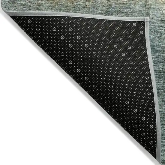 Blue Gold And Green Abstract Washable Indoor Outdoor Area Rug Photo 3