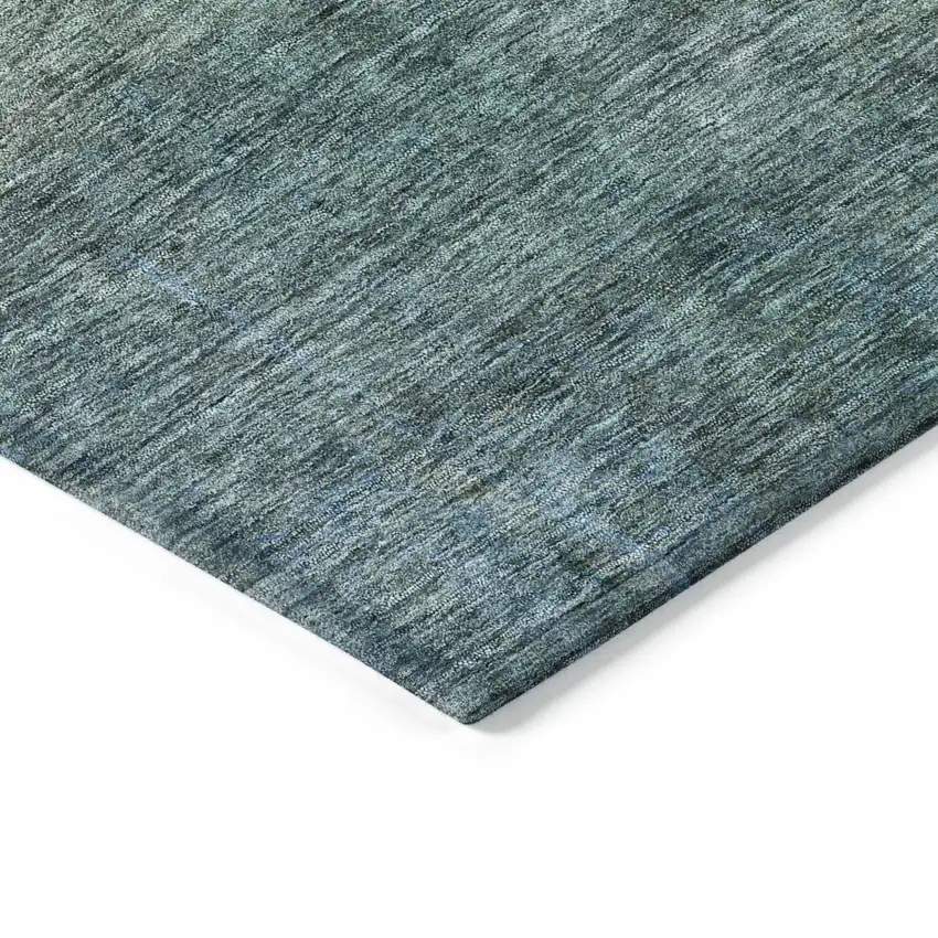 Blue Gold And Green Abstract Washable Indoor Outdoor Area Rug Photo 4