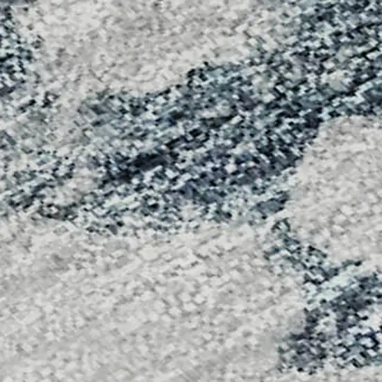 Blue Gold And Ivory Abstract Washable Area Rug With UV Protection Photo 4