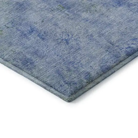 Blue Gold And Ivory Abstract Washable Area Rug With UV Protection Photo 7