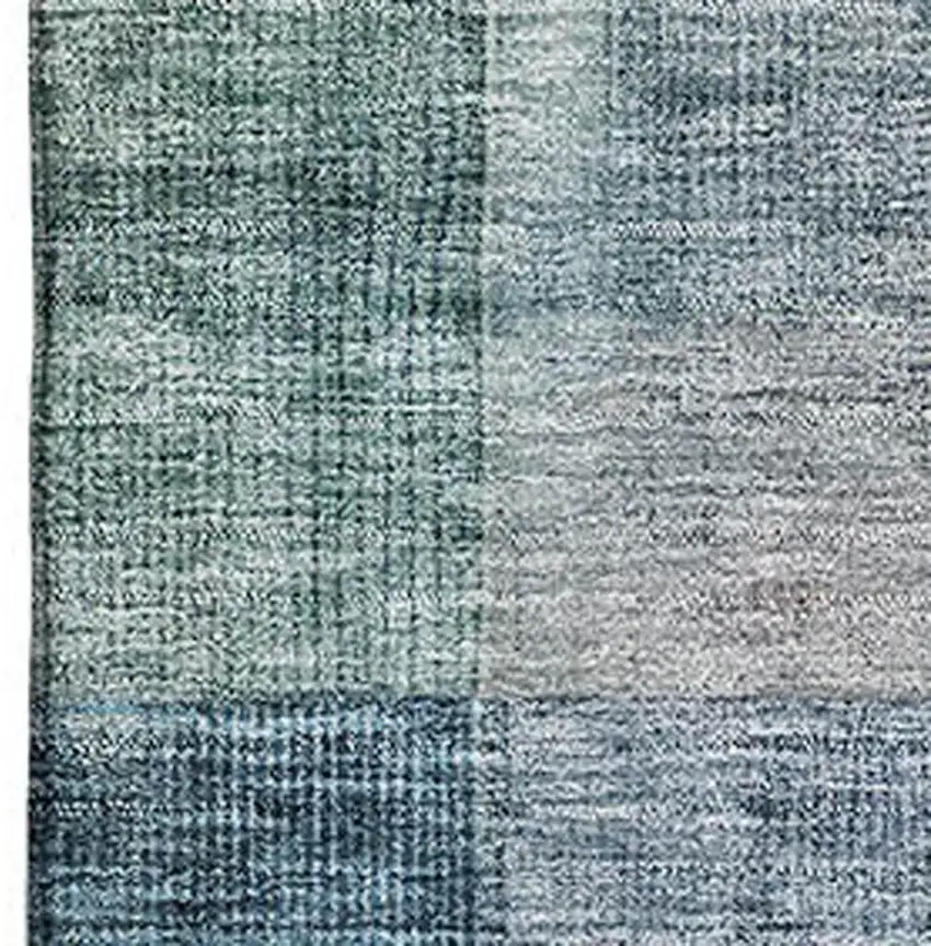 Blue Gold And Purple Abstract Washable Area Rug With UV Protection Photo 3