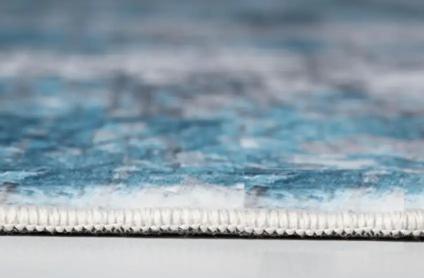 Blue Gray Abstract Cuboid Modern Area Rug Photo 6