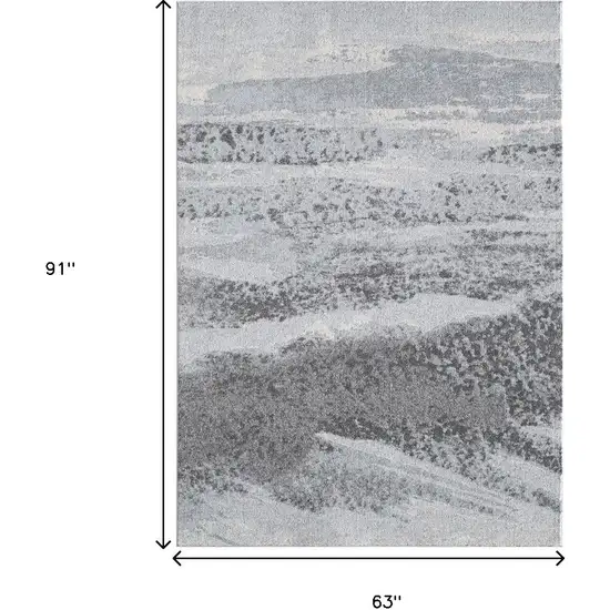 Blue and Gray Abstract Area Rug Photo 9