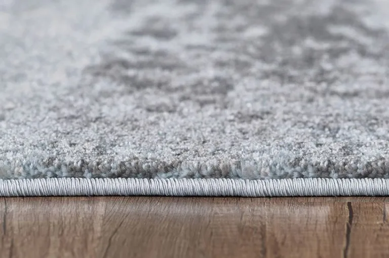 Blue Gray Abstract Mist Modern Area Rug Photo 5