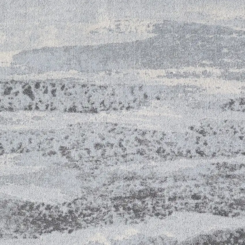 Blue and Gray Abstract Area Rug Photo 8